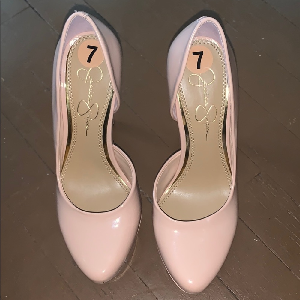 Jessica Simpson Light Pink Closed Toe Heels Size 7